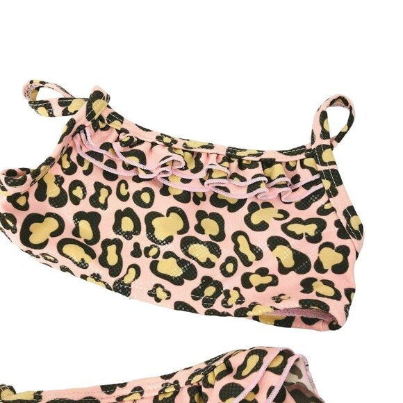 Koala Kids Bikini Baby Girl 3-6 mos Bathingsuit Pink Leopard Swimsuit NWT 2 Piec - Picture 3 of 8